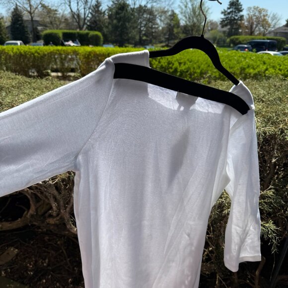 Chaps Women's Plus Size Pullover Cotton Top with Ruffle V-Neck NWT - Picture 2 of 13